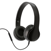 Moki Volume Limited Headphones + Removable 3.5mm Audio Cable & In-line Mic - Black ACC-HPFLVLBK