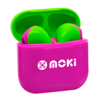 MokiPods Mini TWS Earphones for Kids Volume Limited - Pink/Green ACC-MPMPMPG