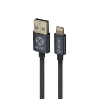 Moki Lightning to USB-A SynCharge Braided Cable Gun Metal - 90cm ACC-MSTLCABGM