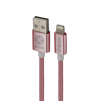 Moki Lightning to USB-A SynCharge Braided Cable Rose Gold - 90cm ACC-MSTLCABRG