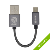 Moki Braided Micro-USB SynCharge Cable 10cm ACC-MSTMCAPO