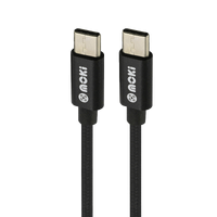 Moki Braided USB-C to USB-C SynCharge Cable - 90cm - Black ACC-MTCCB90