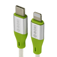 Moki Braided USB-C to Lightning SynCharge Cable - (MFi Licensed) 90cm - Silver ACC-MTCLB90