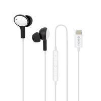 Moki USB-C Connect Earphones + Inline Microphone & Control - Black & White ACC-TCEPIE