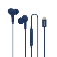Moki USB-C Connect Earphones + Inline Microphone & Control - Navy ACC-TCPIENV