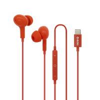 Moki USB-C Connect Earphones + Inline Microphone & Control - Red ACC-TCPIER
