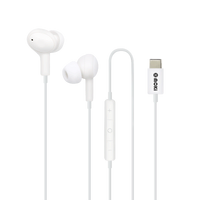 Moki USB-C Connect Earphones + Inline Microphone & Control - White ACC-TCPIEW