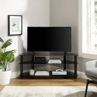 Tauris Ace TV Unit Tall Ready To Assemble Black 1200x400x510mm