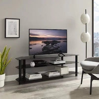Tauris Ace TV Unit Tall Ready To Assemble Black 1500x400x510mm