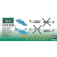 AFV Club 1/700 Modern Anti-submarine Helicopter Set1 (SH-60B & S-70C(M)) Plastic Model Kit