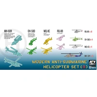 AFV Club 1/700 Modern Anti-submarine Helicopter Set 2 (MH-60R & OH-58D & MQ-8B/C) Plastic Model Kit