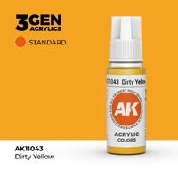 AK Interactive Dirty Yellow Acrylic Paint 17ml 3rd Generation