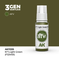 AK Interactive AFV Series: No.1 Light Green (FS34151) Acrylic Paint 17ml 3rd Generation