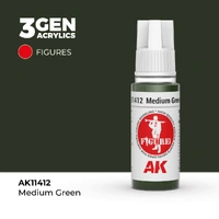 AK Interactive Figure Series: Medium Green Acrylic Paint 17ml 3rd Generation
