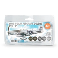 AK Interactive Air Series: WWII USAAF Aircraft Colors Vol.2 Acrylic Paint Set 3rd Generation