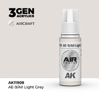 AK Interactive Air Series: AE-9/AII Light Grey Acrylic Paint 17ml 3rd Generation