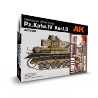 AK Interactive Pz.Kpfw.IV Ausf.D Afrika Korps + 5 Figures German Tank Crew Plastic Model Kit