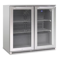 Husky 190L Double Door Alfresco Drinks Chiller MKII in Stainless Steel with Black Interior ALFC2840ELB