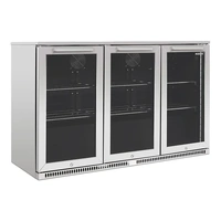 Husky 307L Triple Door Alfresco Drinks Chiller MKII in Stainless Steel with Black Interior ALFC3840ELB
