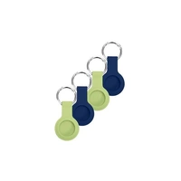 Laser Silicone Key Ring for Apple AirTag 4 Pack Sage Green x 2 and Midnight Blue x 2 AO-AT4P9-860