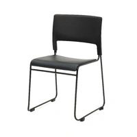 Apollo - Heavy Duty Stacking Chair With Upholstered Seat Pad & Linking Feature - Black APOLLOWP-BL-BPU