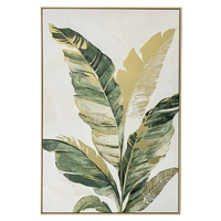 Urban Style Brushmarks Foiled Canvas Palm 2 Green 825x35x1225mm ARTGF0002