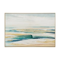 Urban Style Brushmarks Embellished Canvas Abstract Coastal 1225x35x825mm ARTHPP0001