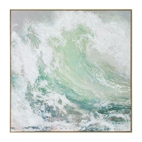 Urban Style Brushmarks Embellished Canvas Waves Green 1025x35x1025mm ARTHPP0005