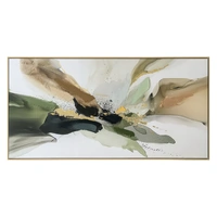 Urban Style Brushmarks Embellished Canvas Abstract Green 1425x35x725mm ARTHPP0006