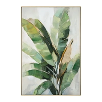 Urban Style Brushmarks Embellished Canvas Banana Palm Green 825x35x1225mm ARTHPP0007