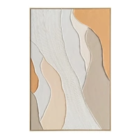 Urban Style Brushmarks Oil Painting Textured Apricot Waves 825x35x1225mm ARTOP0002