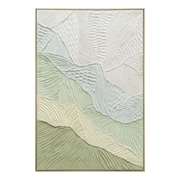 Urban Style Brushmarks Oil Painting Textured Sage Ripple 825x35x1225mm ARTOP0005