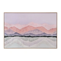 Urban Style Brushmarks Oil Painting Textured Pink Landscape 1225x35x825mm ARTOP0009