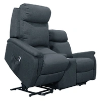 Ascot Dual Motor Loveseat with Center Console - Manisa Thunder ASCO2SDUAFMTH
