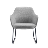 Aspen Sled Tub Chair - Light Grey/Black Satin ASPENSL-LG-BK