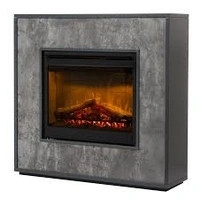 Dimplex 2kW Atlantic Mantle w/ LED Firebox- Grey and Concrete effect finish