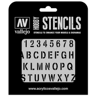 Vallejo 1/35 Stamp Font Stencil [ST-LET002]