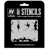 Vallejo 1/35 Cracked Wall Stencil [ST-TX001]