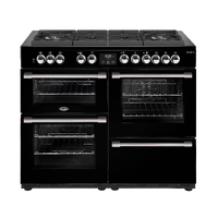 Belling 110cm CookCentre Deluxe Dual Fuel Range Cooker - Black BCC1100DFB