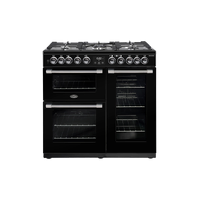Belling 90cm CookCentre Deluxe Dual Fuel Range Cooker - Black BCC900DFB