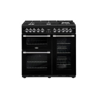 Belling 90cm CookCentre Deluxe Gas-Through-Glass Range Cooker - Black BCC900GTGB