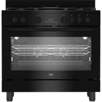Beko 90cm Twin Fan Freestanding Cooker with Gas Cooktop BFCB917GMB