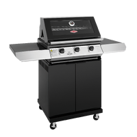 BeefEater 1200 Series 3 Burner BBQ and Trolley - Black Enamel BMG1230BB