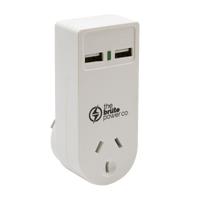 The Brute Power Co. Adaptor - 1 Socket + 2 USB BPAUSB2
