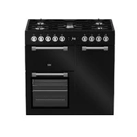 Beko 90cm Multifunction Dual Fuel Black Freestanding Oven
