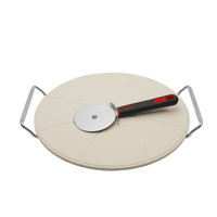Pizza Pack (3pc Set) Round Pizza Stone, Stand, Pizza Cutter BTC007