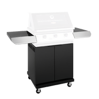BeefEater 1200 Series 3 Burner BBQ Trolley with Shelf - Black Enamel BTR1230BB