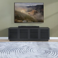 Tauris Burbank TV Unit Tall Ready To Assemble Black Oak 2000x515x616mm