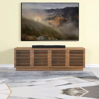 Tauris Burbank TV Unit Tall Ready To Assemble Walnut 2000x515x616mm