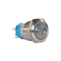 19mm WIFI White Push Button Switch - Stainless Steel Finish - 12-24V BUT-CUSTOM-WIFI-SS-WHT